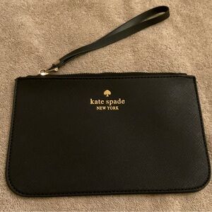 NWOT Kate Spade Black Coated Canvas Large Wristlet